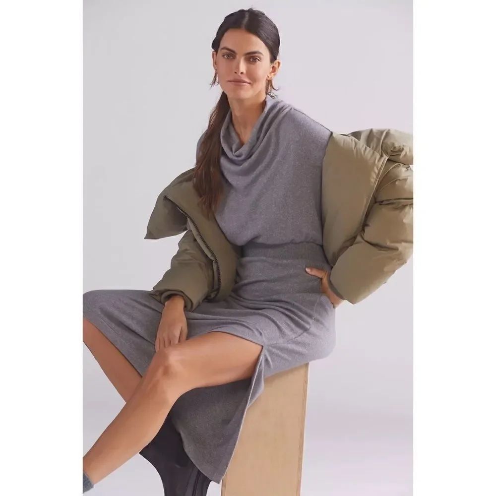 Anthropologie - Daily Practice by Anthropologie Draped Cowl Neck Maxi Dress